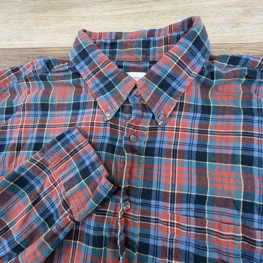 Brooks Brothers 346 Flannel Shirt Men‎ XXL Multicolor Plaid Button Down 2XL